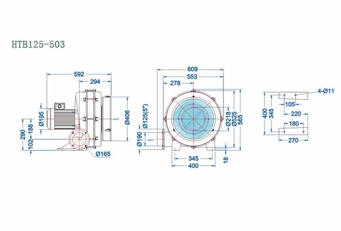 HTB125-503,3.7kw多段式鼓風(fēng)機